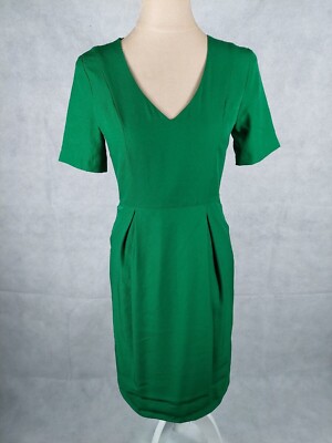 Kleid H&M Gr. S 36 grün Etuikleid elegant Party dress classic Weihnachten edel 