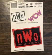 WCW NWO Wrestling 1998 SHEET DECAL CAR Static Cling Vtg Lot New World Order NOS