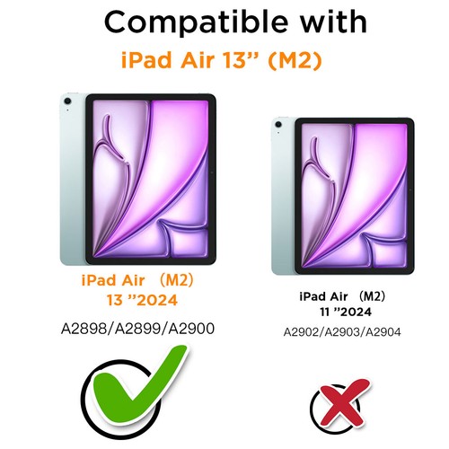 For Apple iPad Air M2 13 in (2024) Case Hybrid Shockproof Heavy Duty Stand Cover - Picture 23 of 28