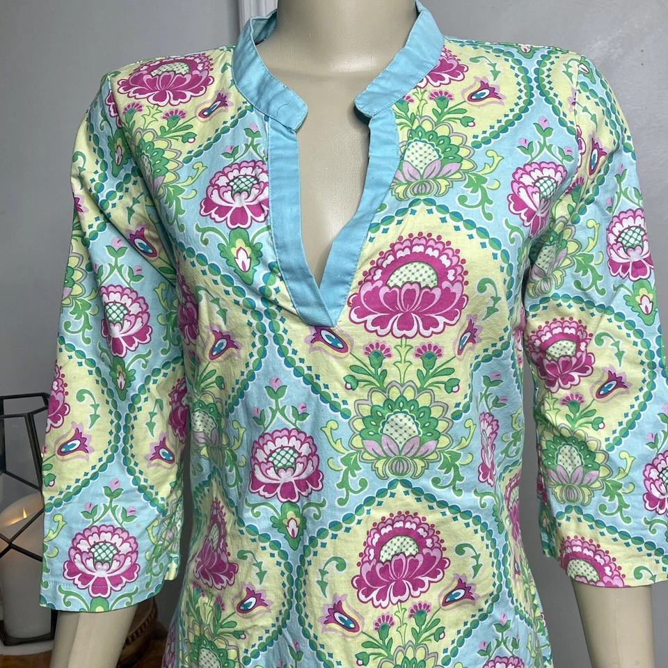 The Cat's Pajamas Floral Colorful Night Shirt Gown Women’s Size Extra Small XS - Изображение 2 из 4