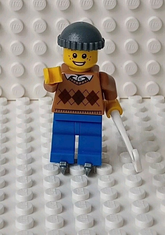 lego Winter fire station Boy on Ice Skates minfigure 10263