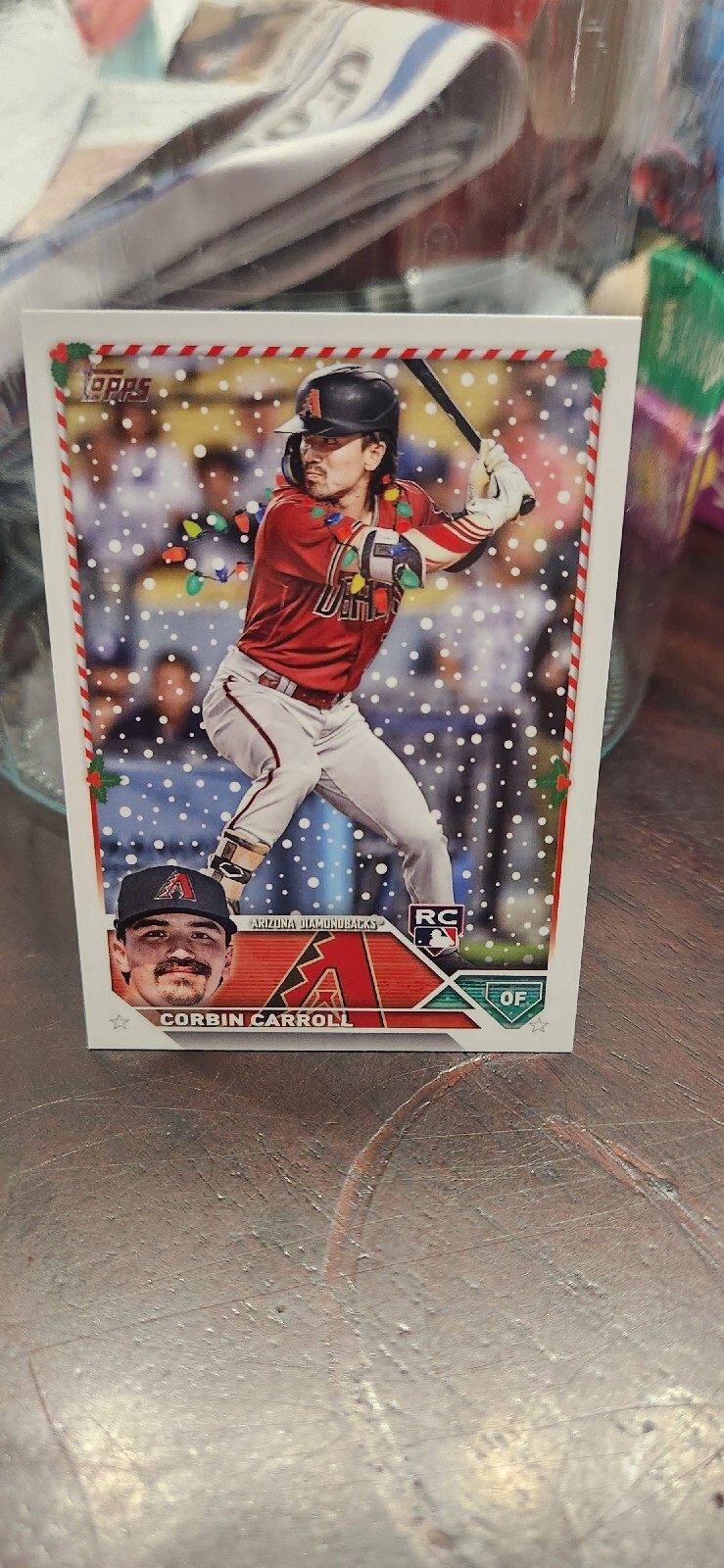 2023 Topps Holiday Corbin Carroll Necklace Christmas Lights Variation