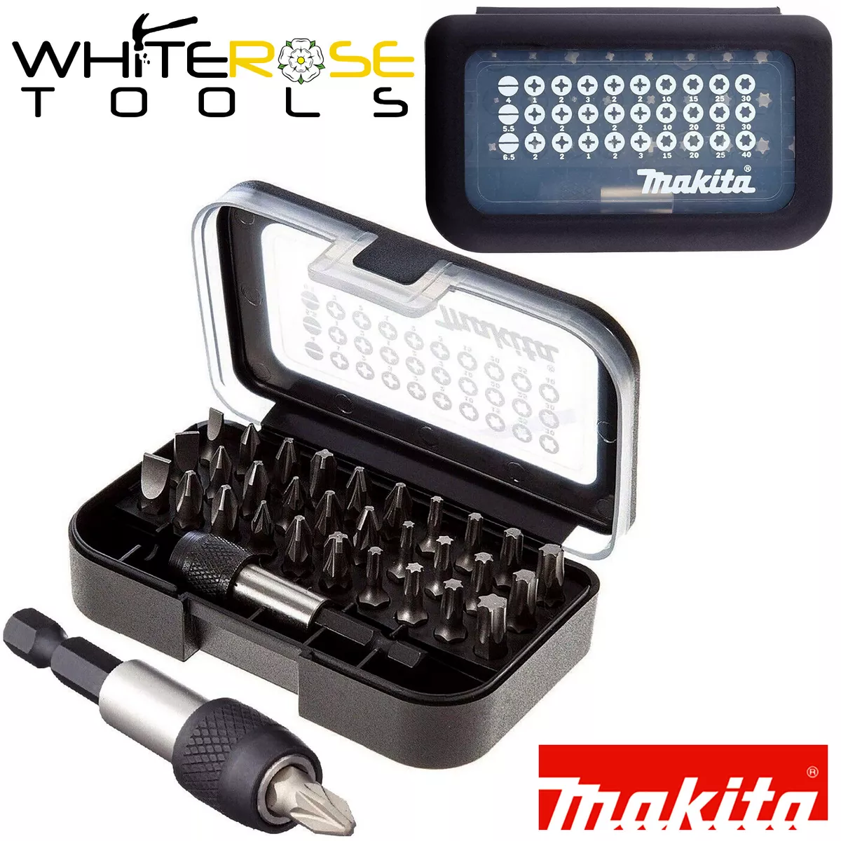 Makita Screwdriver Bit Set Bit Holder in Case 31pc Phillips Pozi Torx Slotted
