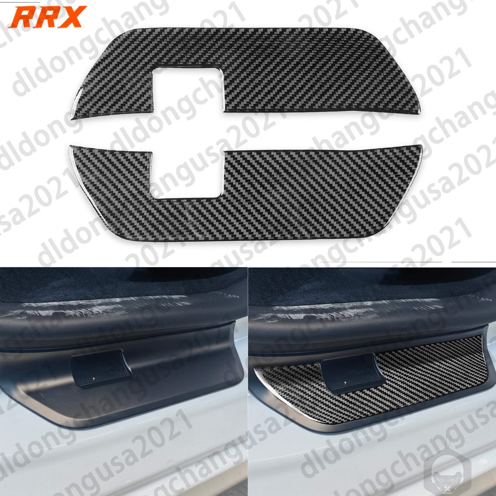Real Carbon Fiber Rear Door Sill Panel Cover Trim For Tesla Model 3 Highland 23+