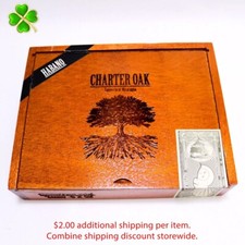 Caja de cigarros de madera vacía Charter Oak Toro Habano 8,75" x 6,75" x 2"