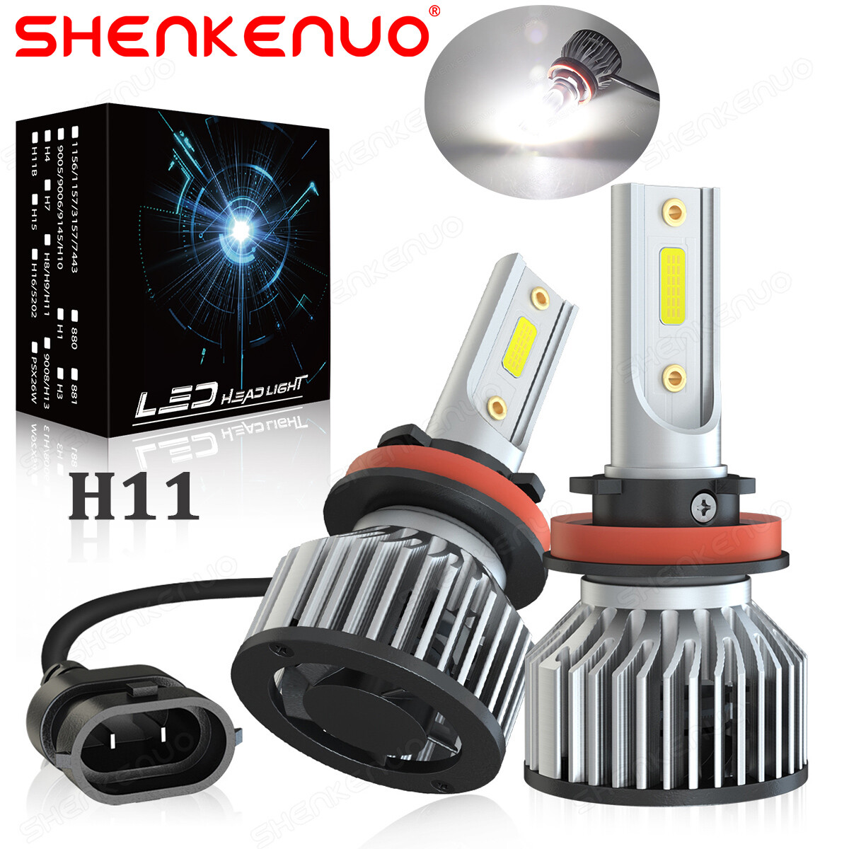 For Jeep Grand Cherokee 2019-2018 H11 LED Headlight Low Beam Bulbs