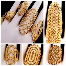 Anello uomo donna 25 pezzi lusso placca oro testa grande cavo intagliato unico festa