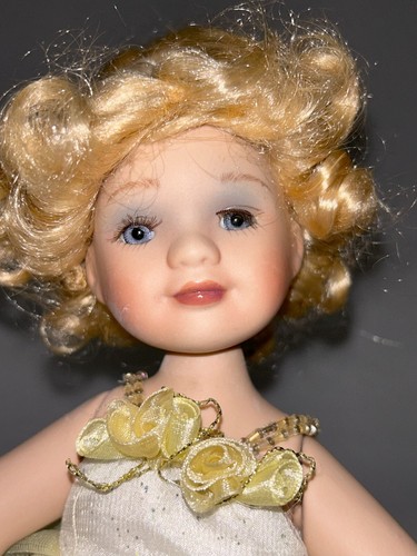 Vintage "Ashlyn" Jointed Porcelain Ballerina Doll 11" Delton Products Yellow