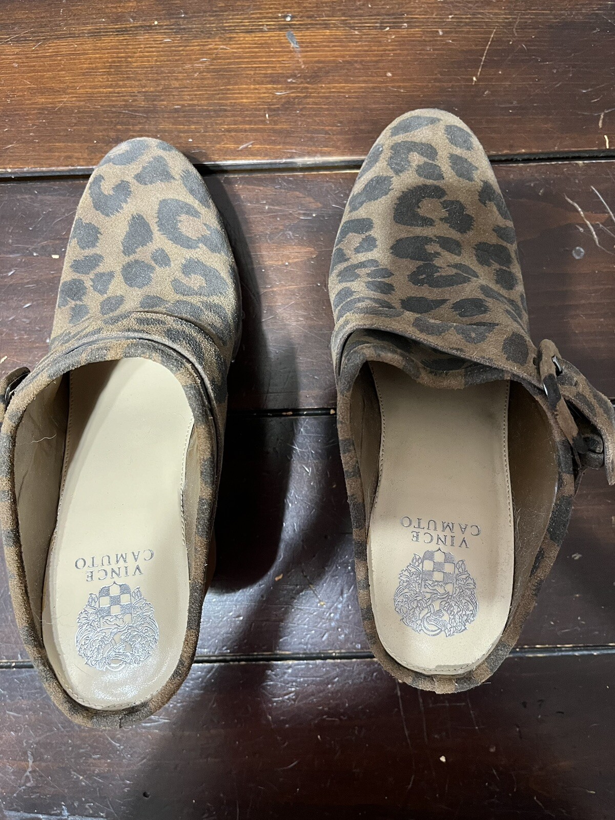 Vince Camino Closed Toe Platform Leopard Animal Print Heels Women's