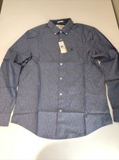 penguin by munsingwear Button Up Long Sleeve Blue Indigo Size M