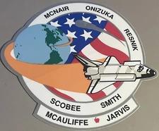 NASA SPACE SHUTTLE 4.25" STICKER MCNAIR ONIZUKA RESNIK SCOBEE McAULIFFE JARVIS+