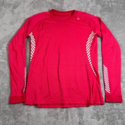 Helly Hansen Women's Pink Striped Long Sleeve Athletic Pullover Top Sz S