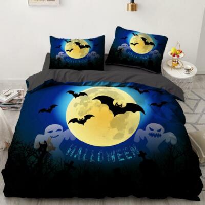 3D Halloween Mond NAM92061 Bett Kissenbezüge Decke Bettdecke Abdeckung Set Fay
