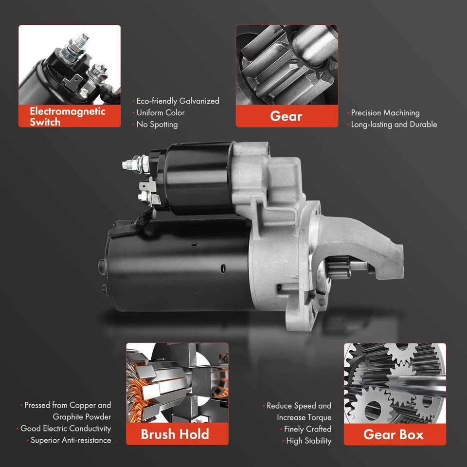 Motor De Arranque Para Audi 90 100 A4 A6 Quattro Volkswagen Passat 1.4KW CCW 12V 9T Foto 4 de 4