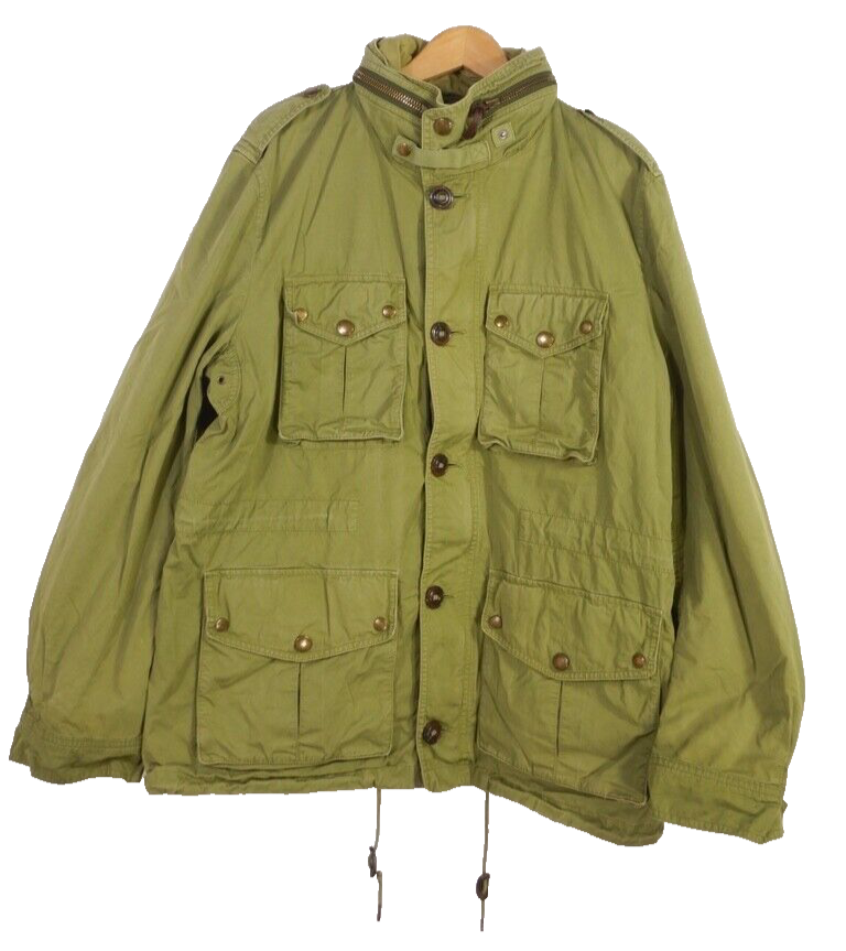 Burberry Brit Men's XXL Military Field Utility Jacket Green