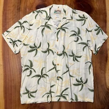 Paradise Found Mens Shirt 2XL Floral Hawaiian Button Up Short Sleeve Rayon EE13