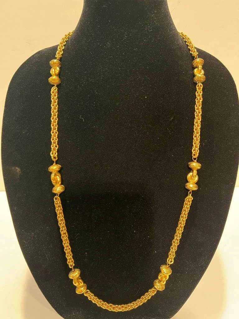 Collana catena spessa placcata in oro Chanel corda lunga firmata in ottime condizioni
