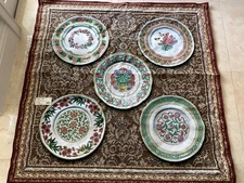 Sprint Porcelain Tapestry Wall Hanging Woven 53x52" Plates Butterfly Floral Deco