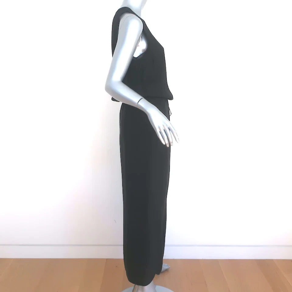 Vestido maxi Vince blusa sem mangas preto seda jacquard tamanho pequeno - Imagem 4 de 4