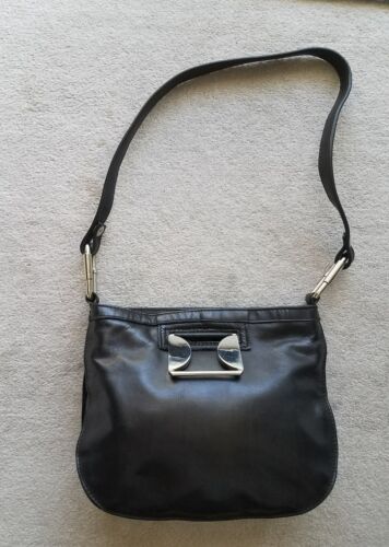 MCM CROWN LEWIS Black Leather Purse Handbag Mod w/