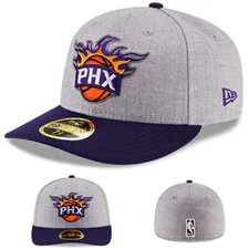 New Era Phoenix Suns LC59Fifty Fitted Hat NBA Heather Gray Purple Low Crown Cap