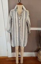 Beautiful Multicolor Striped Shirt Dress W/Pockets By Zara!! Size Small!!