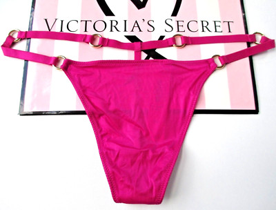 VICTORIA'S SECRET VERY SEXY V-String Thong Panty M Pink NWT Hardware VS Ring