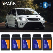 5 Pack ELM327 Bluetooth OBDII Car Diagnostic Scanner Auto Fault Code Reader Tool