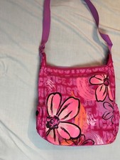 Vtg JUSTICE Girl Women PINK Floral Bag Tote beach bag