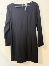 J. Crew Long-Sleeved Ponte Scuba Shift Midi Dress  XXL Minimalist Office Career