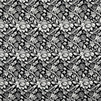 100% Baumwolle Digital Stoff William Morris weiß Blumen floral 112 cm breit