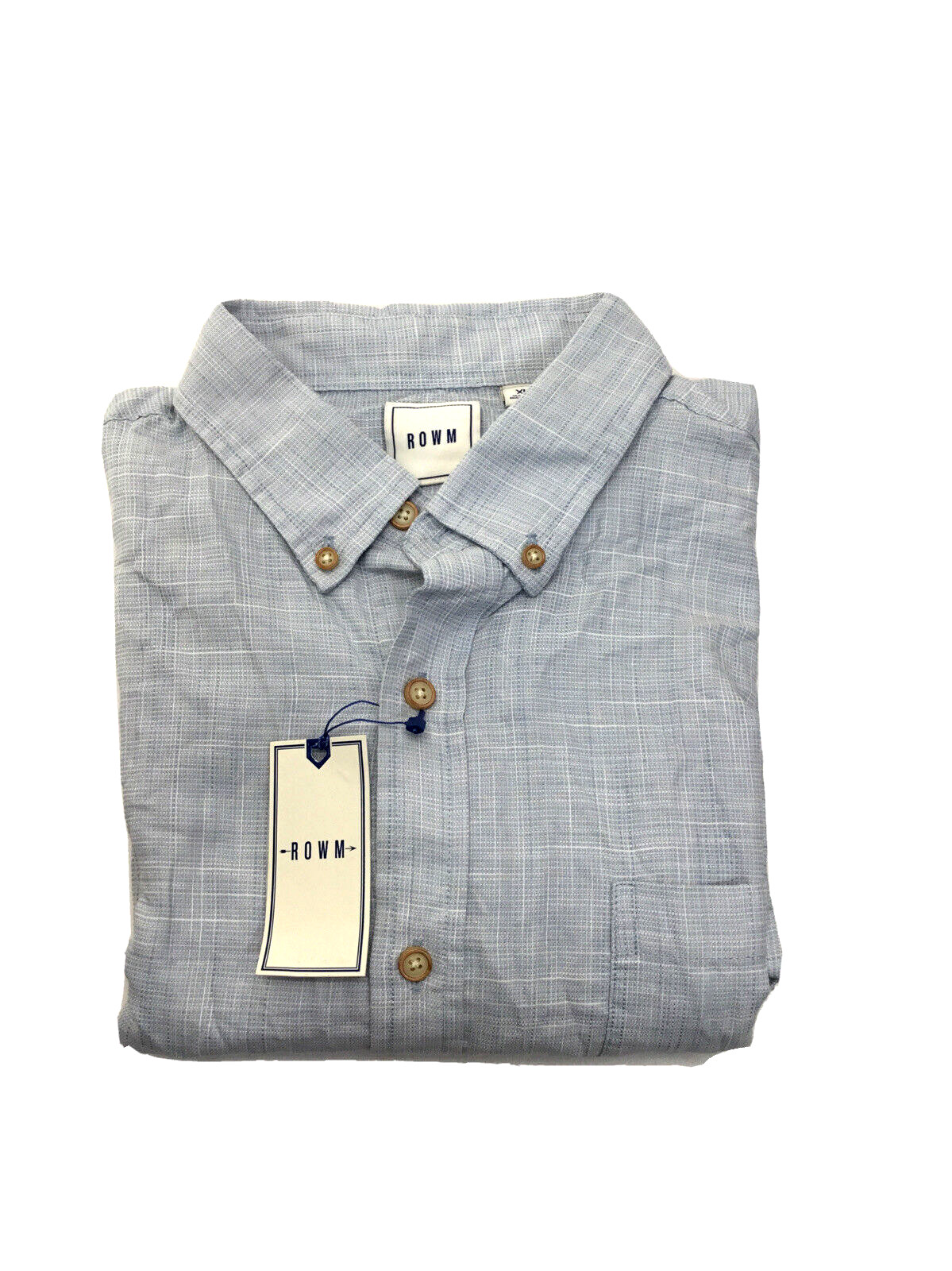 Мужские рубашки ROWM из 100% ХЛОПКА СВЕТЛО-ГОЛУБОГО цвета M.