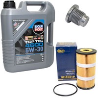 MotoröL Set 5W-30 5 Liter + ÖLfilter SH 4081 P + Schraube FüR Mercedes Opel 1.6