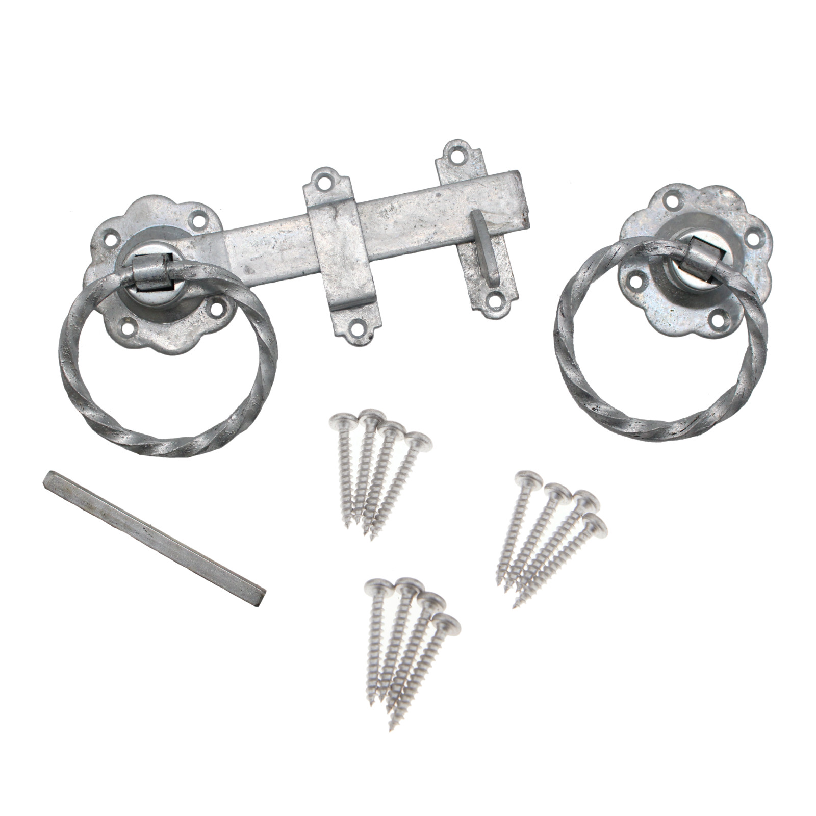 Gate Latch Catch Twisted Ring Pattern Hot Dip Galvanised