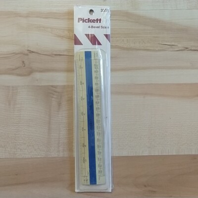 Vintage Pickett 335T Ruler 4-Bevel Scale & Case New Old Stock | eBay