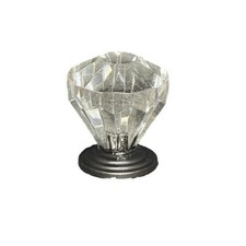 5 Pack 1-1/4 inch Acrylic Faceted Knob in Statuary Bronze and Clear