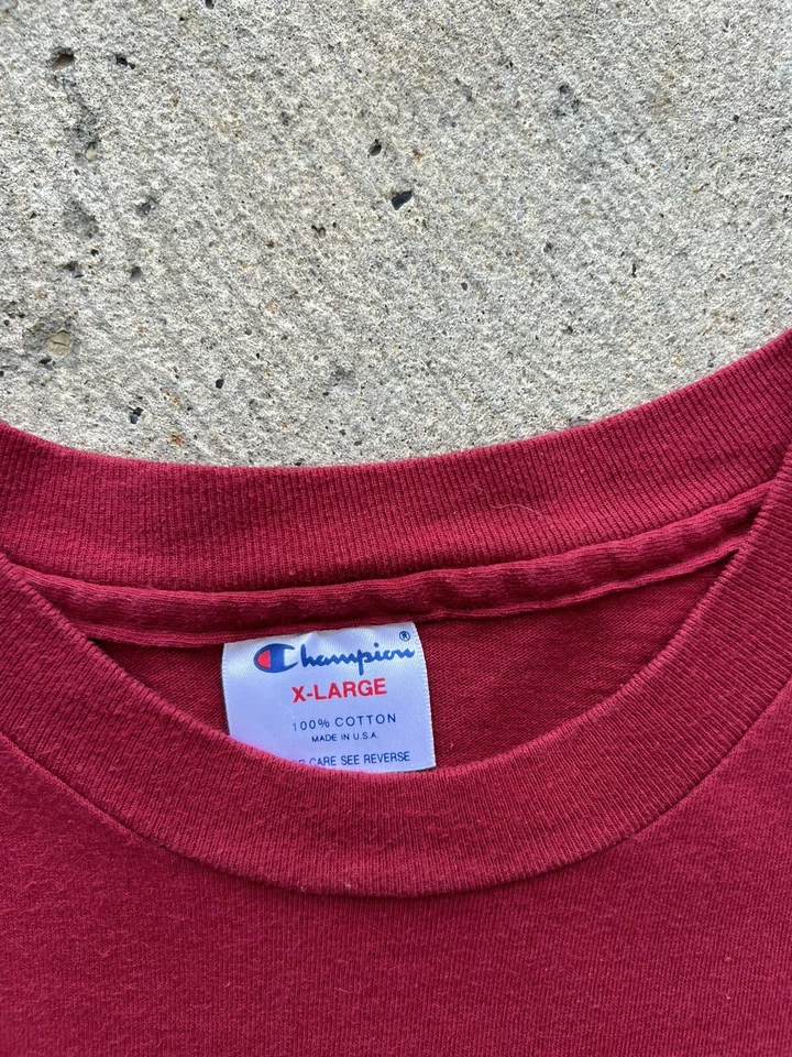 Camiseta Campeón Crane School Of America Años 90 De Colección Borgoña XL Liderazgo Música Foto 3 de 4