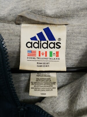 Vtg 90's Adidas Pullover 1/2 Zip Blue Yellow XL Tall Windbreaker