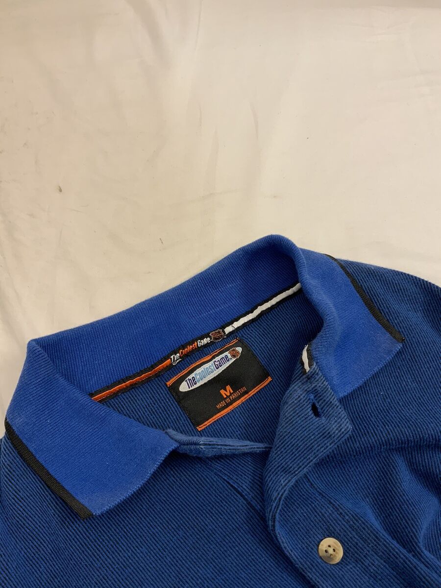 St. Louis Blues Polo Shirt M Blue Short Slv Cotton Poly Retro YGI