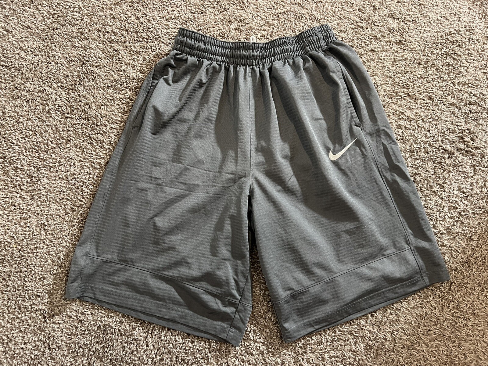 Nike Basketball Shorts Gray Dri Fit Men’s Size Large Gem