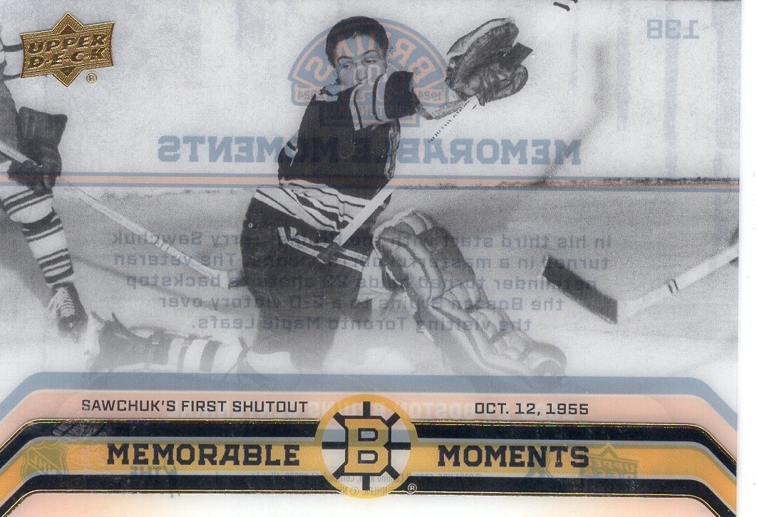 2023-24 Upper Deck Boston Bruins Centennial Acetate #138 Terry Sawchuk