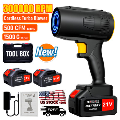 Jet Dry Leaf Blower 300,000RPM Air Blower Super Fan Mini Turbo Blower w/ Battery