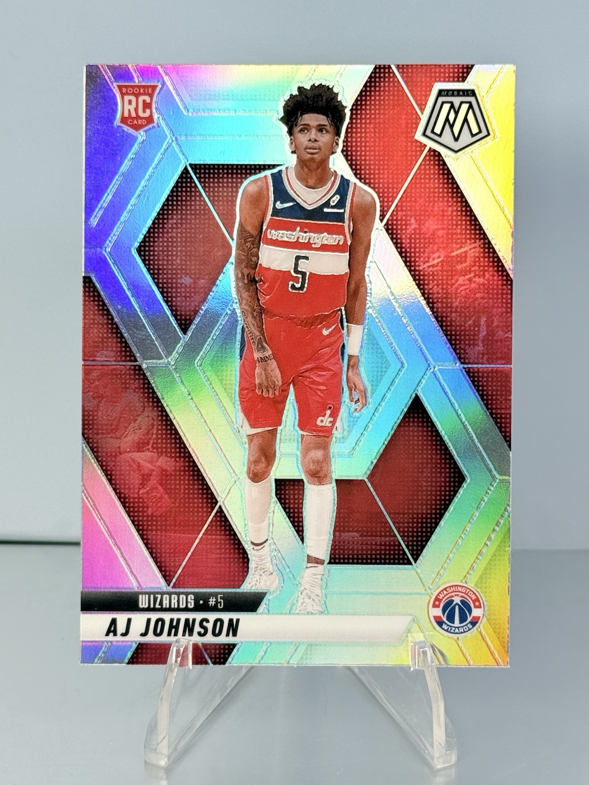 2024-25 Mosaic AJ Johnson -#215 - Silver Prizm RC - Wizards
