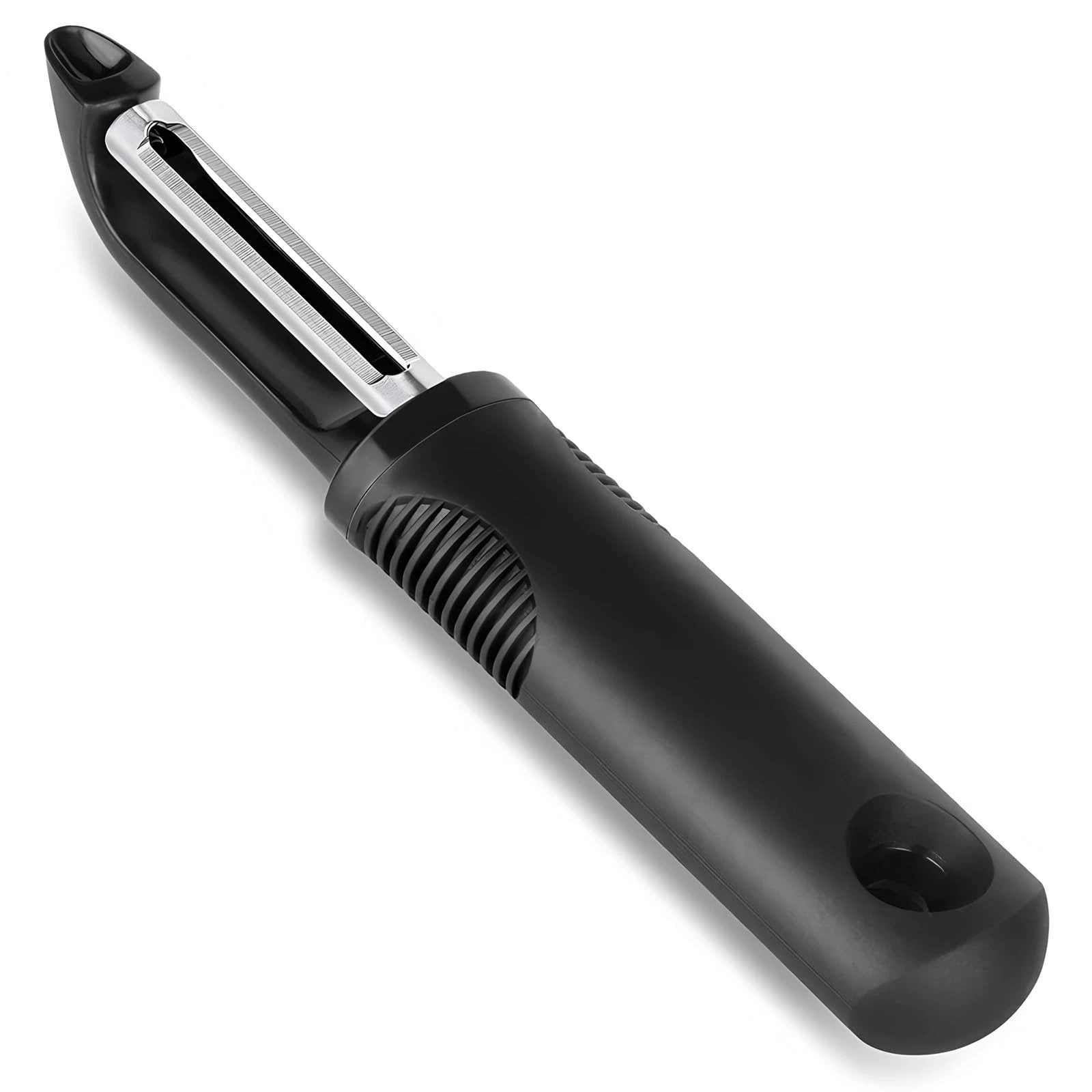 ANMIOU Swivel Vegetable Peeler with Non-Slip Standard, Black/Silver-01