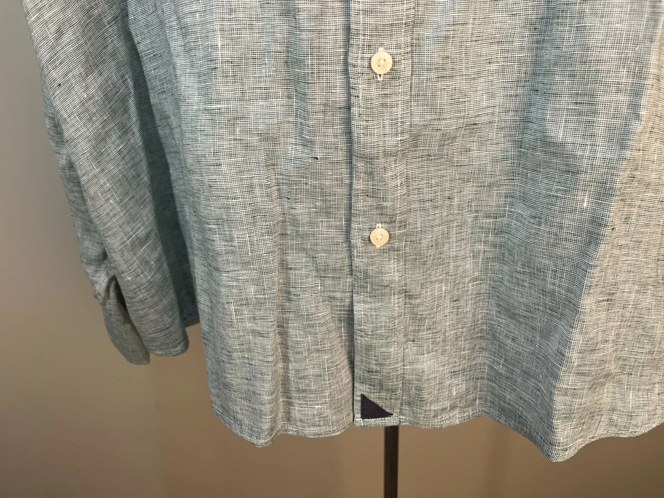 UNTUCKit Men's blue and green 100% linen long sleeve lot of 2 shirts 3XL XXXL - Image 4 of 4