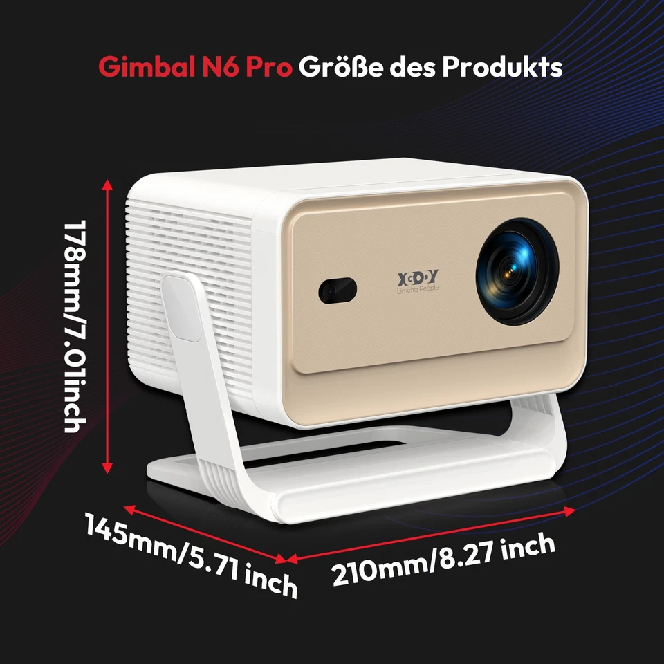 XGODY 25000 lumen LED Projektor WiFi Android 4K HDMI Beamer Heimkino Autofokus - Bild 2 von 4
