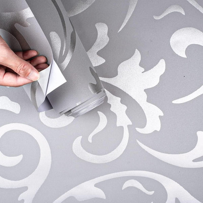 Papel tapiz 3D moderno rayas plata gris autoadhesivo para sala y baño 20.8x393