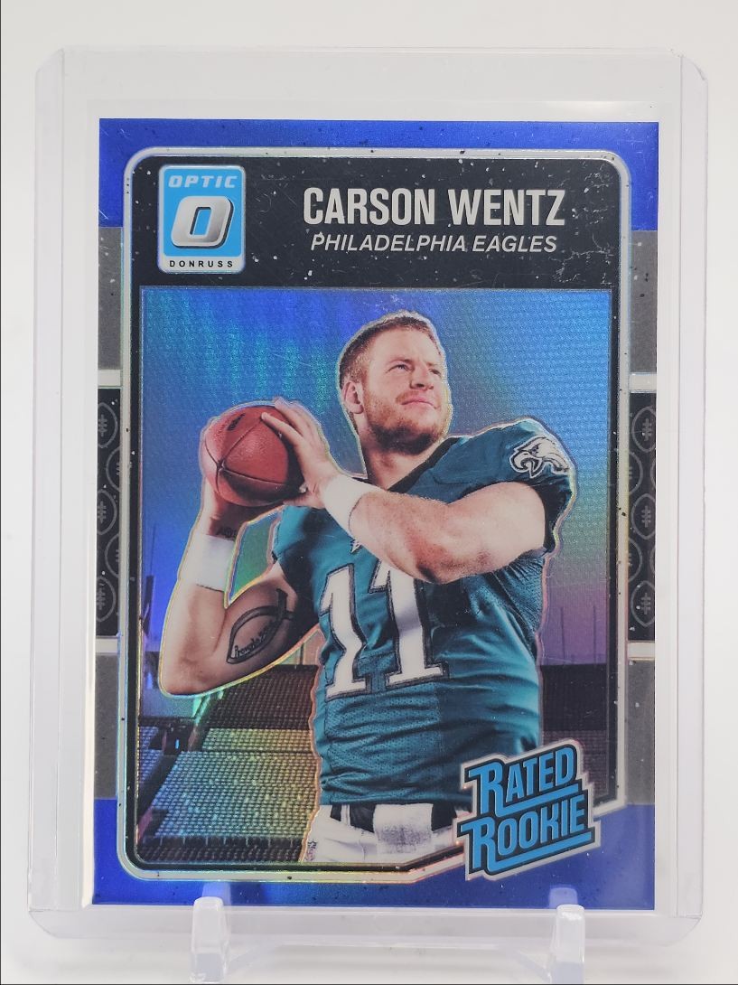 CARSON WENTZ 2016 DONRUSS OPTIC RATED ROOKIE BLUE PRIZM RC /149 Q3204