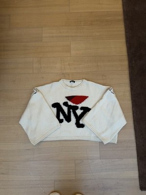 RAF SIMONS SILVER 'I NY  OVERSIZED SWEATER