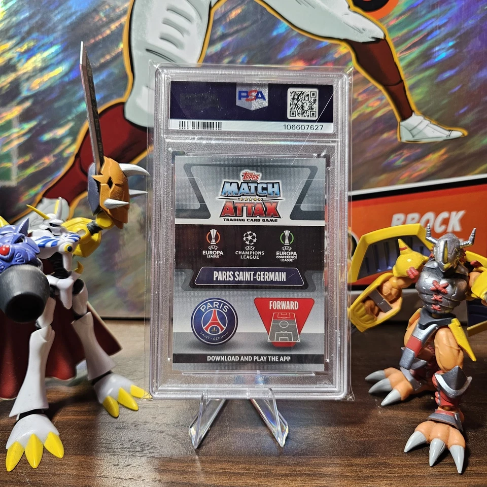 Mbappe/Messi/Neymar 2021-22 Match Attax Extra PSA 10 GM #PAS 1 UCL Power Attack - Image 2 of 2